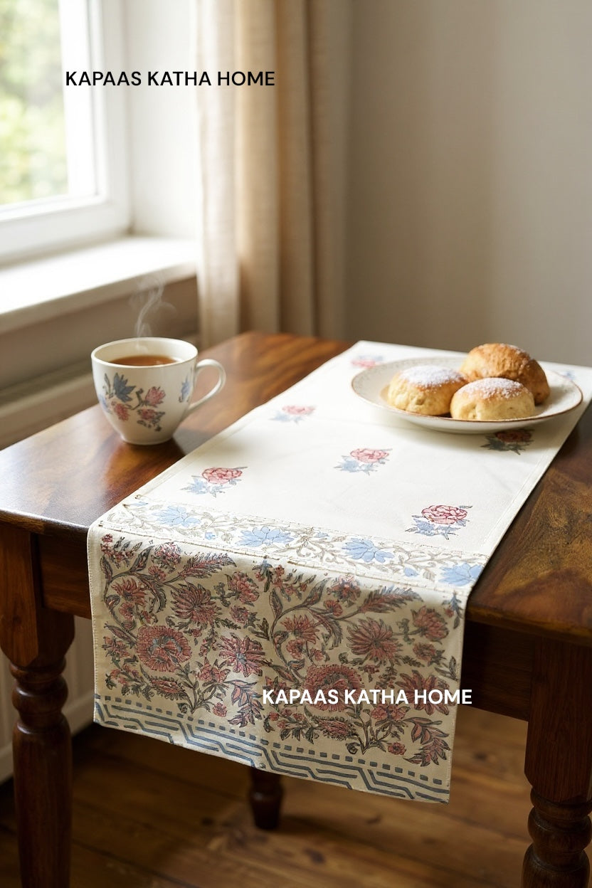Blockprint Cotton Table Runner