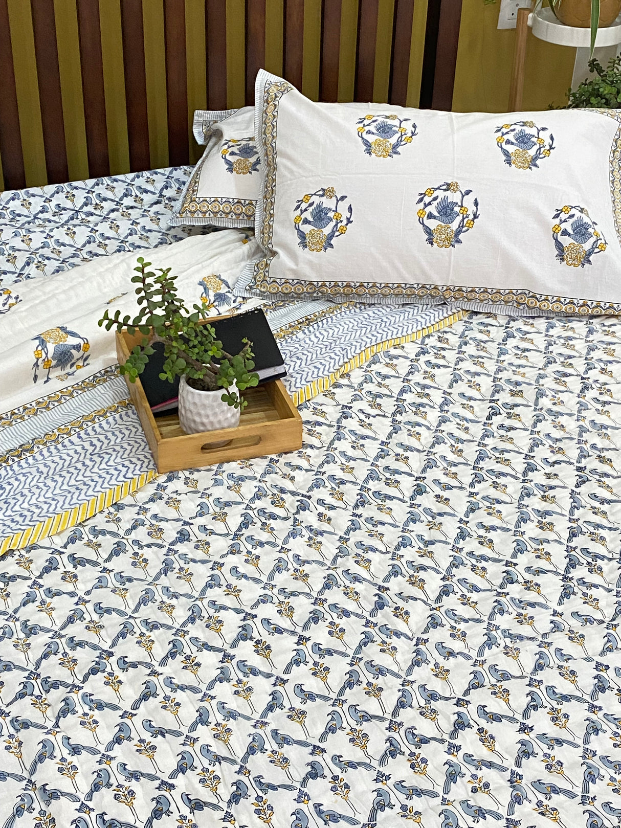 HandBlock Printed Mulmul Reversible Quilt