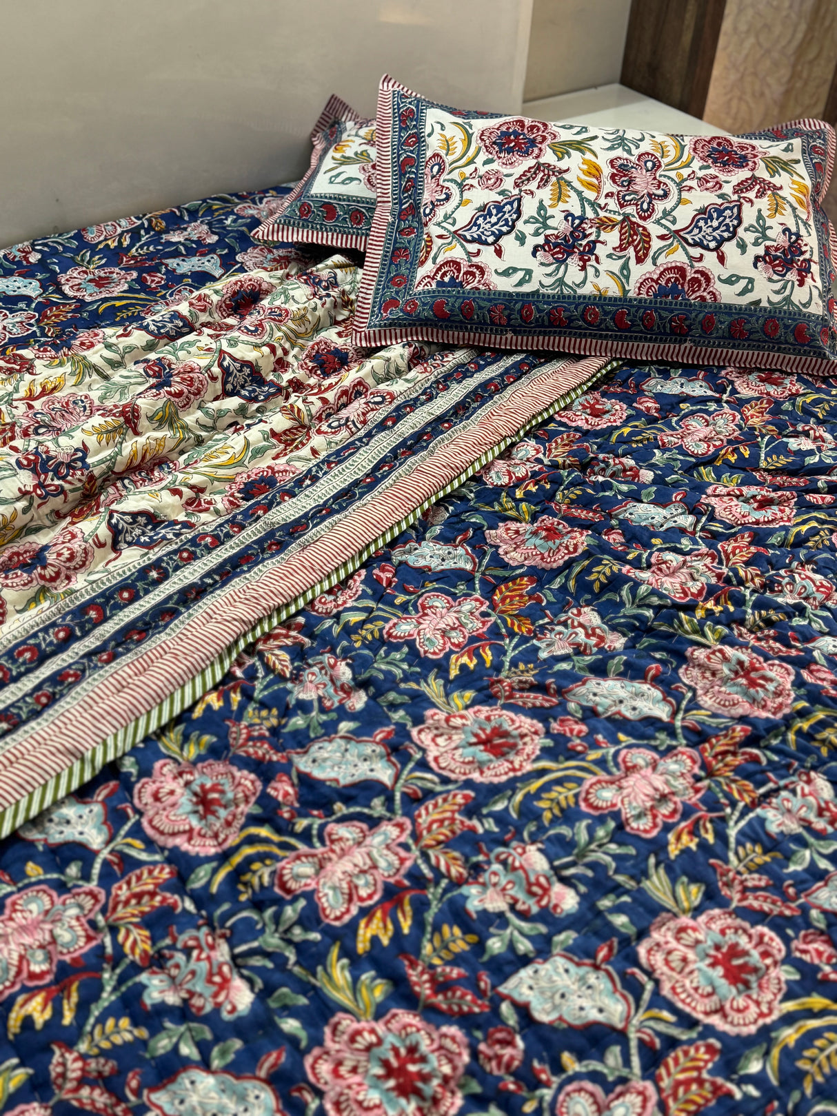 Blockprint Bedsheet & Quilt Set