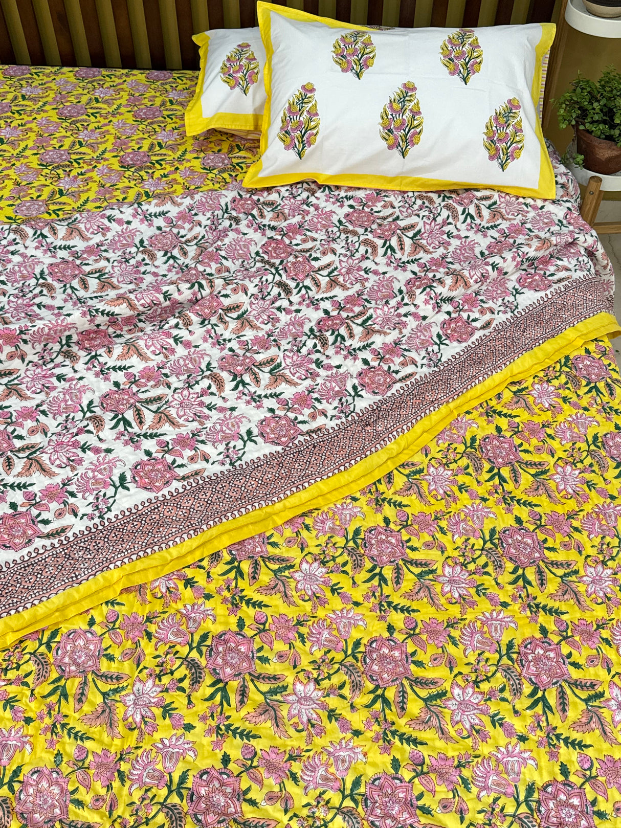 HandBlock Printed Mulmul Reversible Quilt