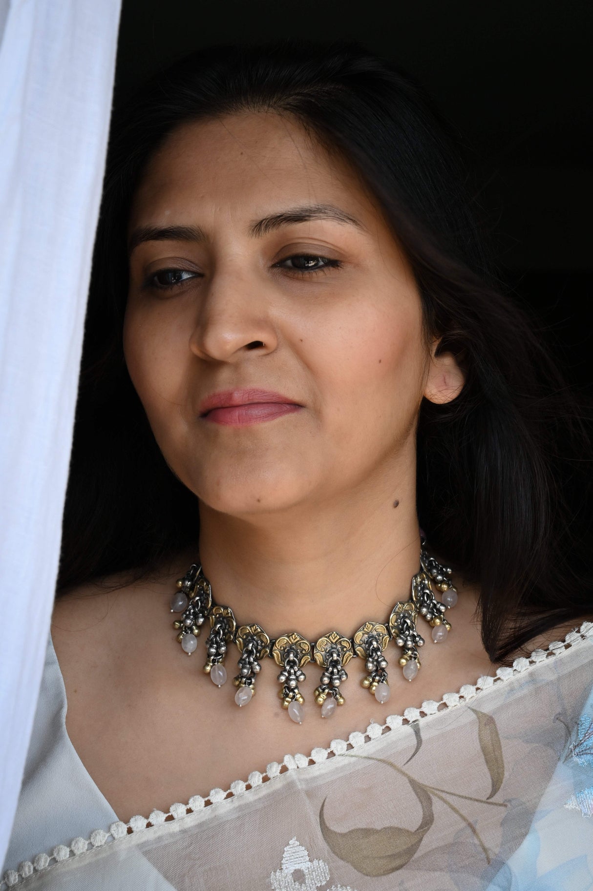 Handcrafted using 92.5 Silver Two Tone Choker