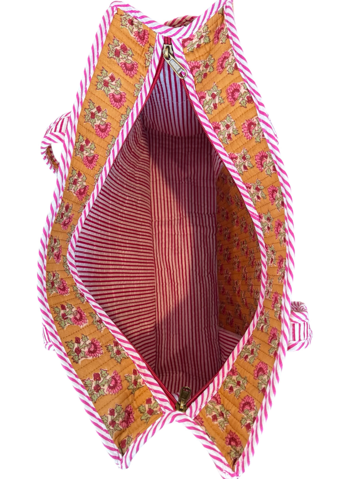 Mustard Beauty Tote Bag (with Zip Closure)