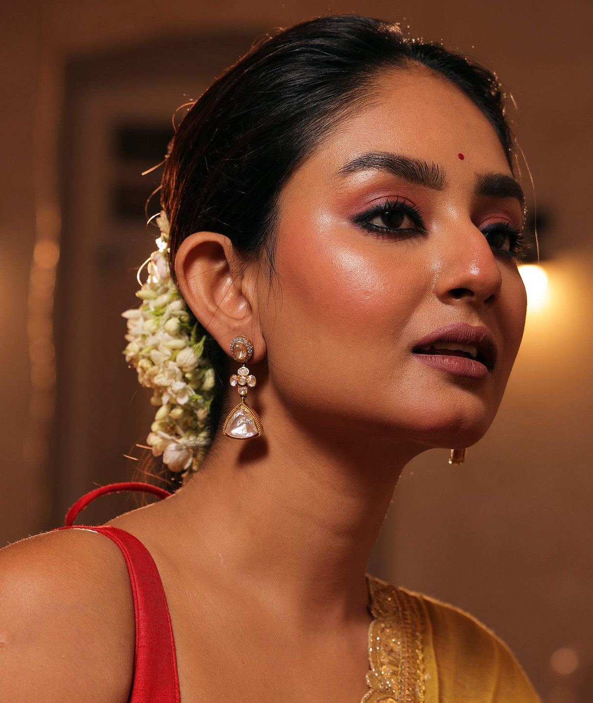 Tranquil Bloom Drop - Handcrafted 92.5 Silver Earrings