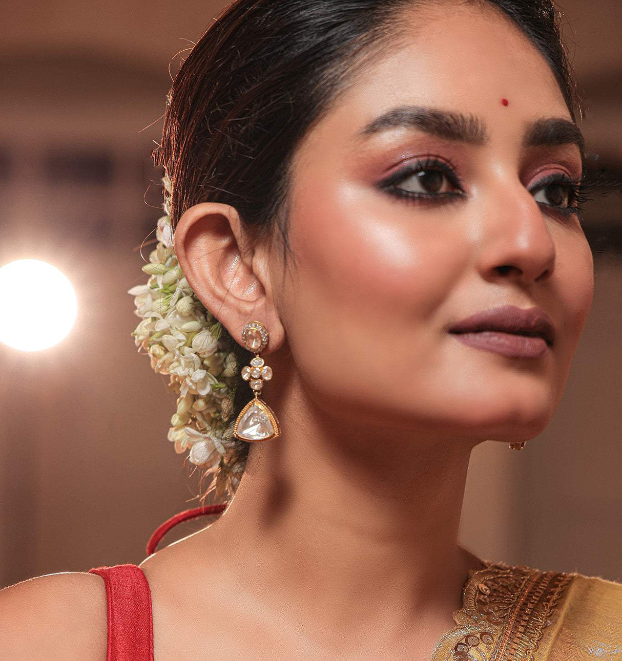 Tranquil Bloom Drop - Handcrafted 92.5 Silver Earrings