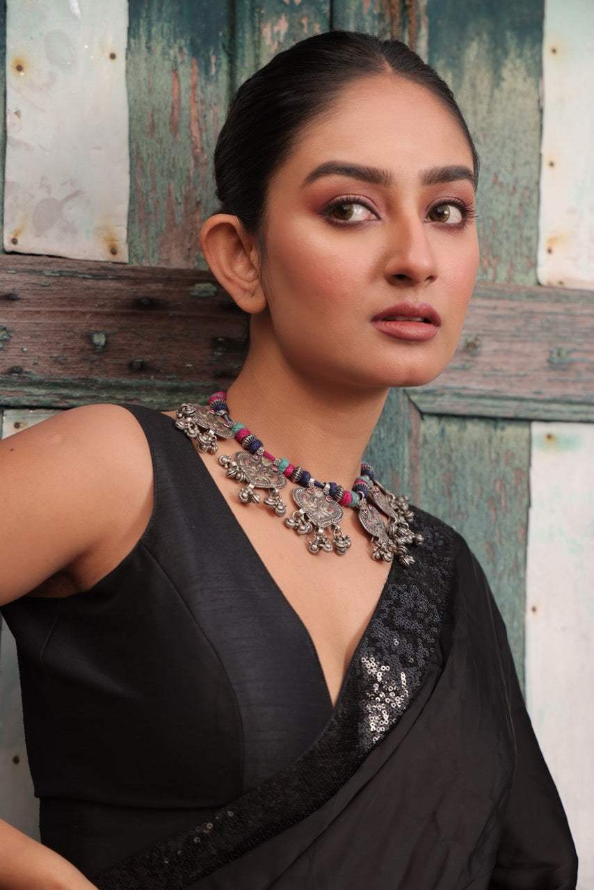 Tribal Theme Necklace Handcrafted using 92.5 Silver