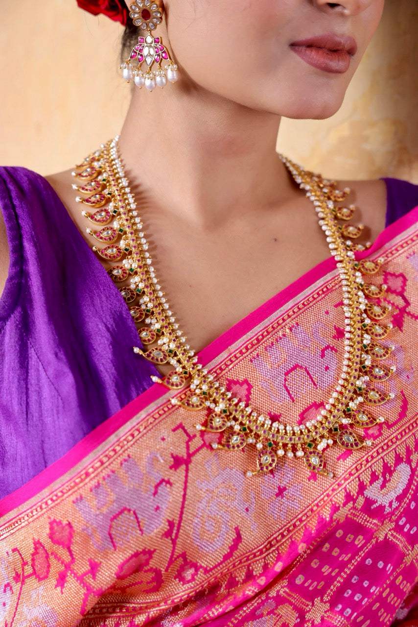 Handcrafted 92.5 Silver Mango Mala with Earrings