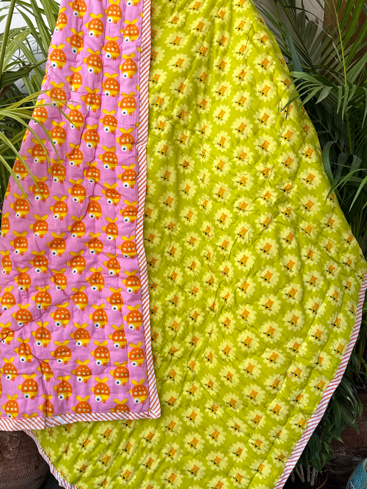 Fish Lion Print Kids Quilt in Soft Cotton