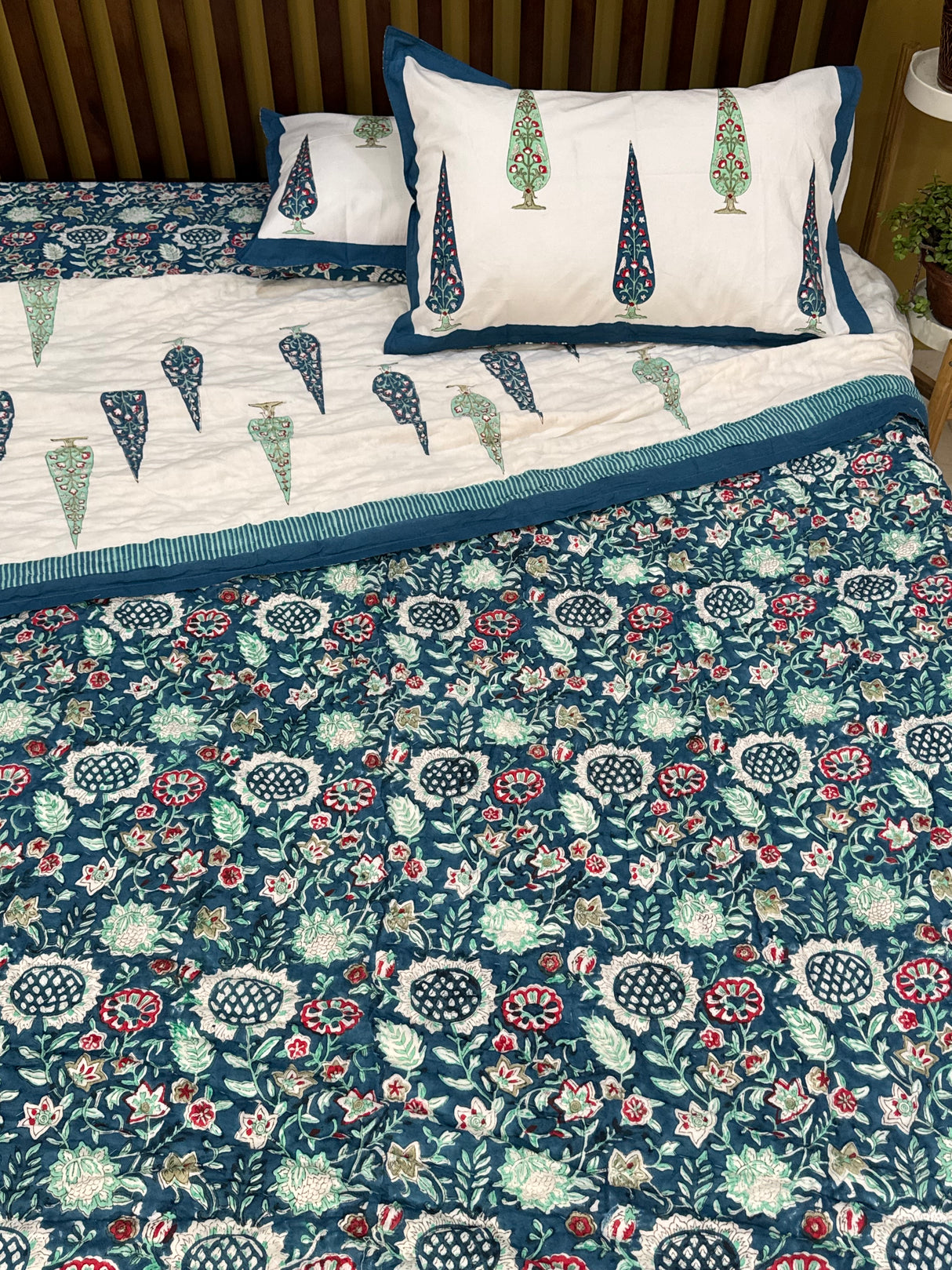 HandBlock Printed Mulmul Reversible Quilt