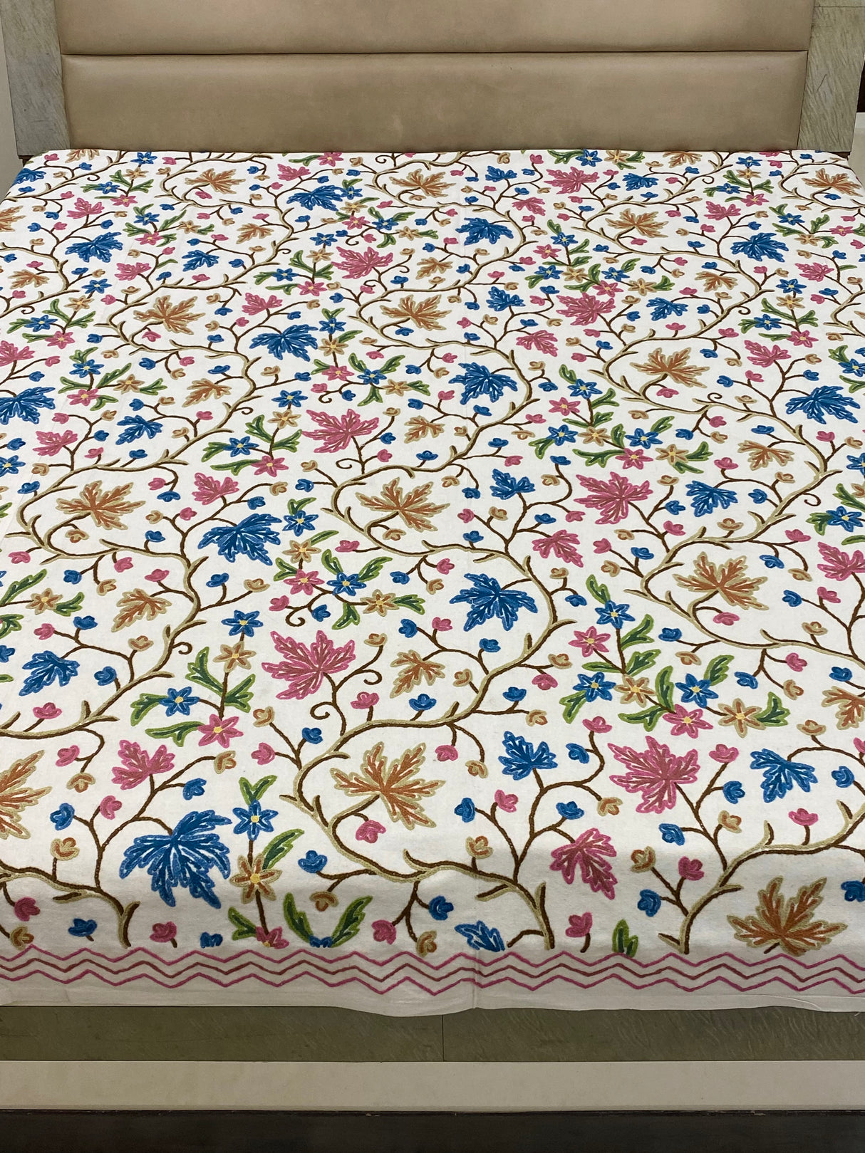 Kashmiri Embroidery Cotton Bedcover