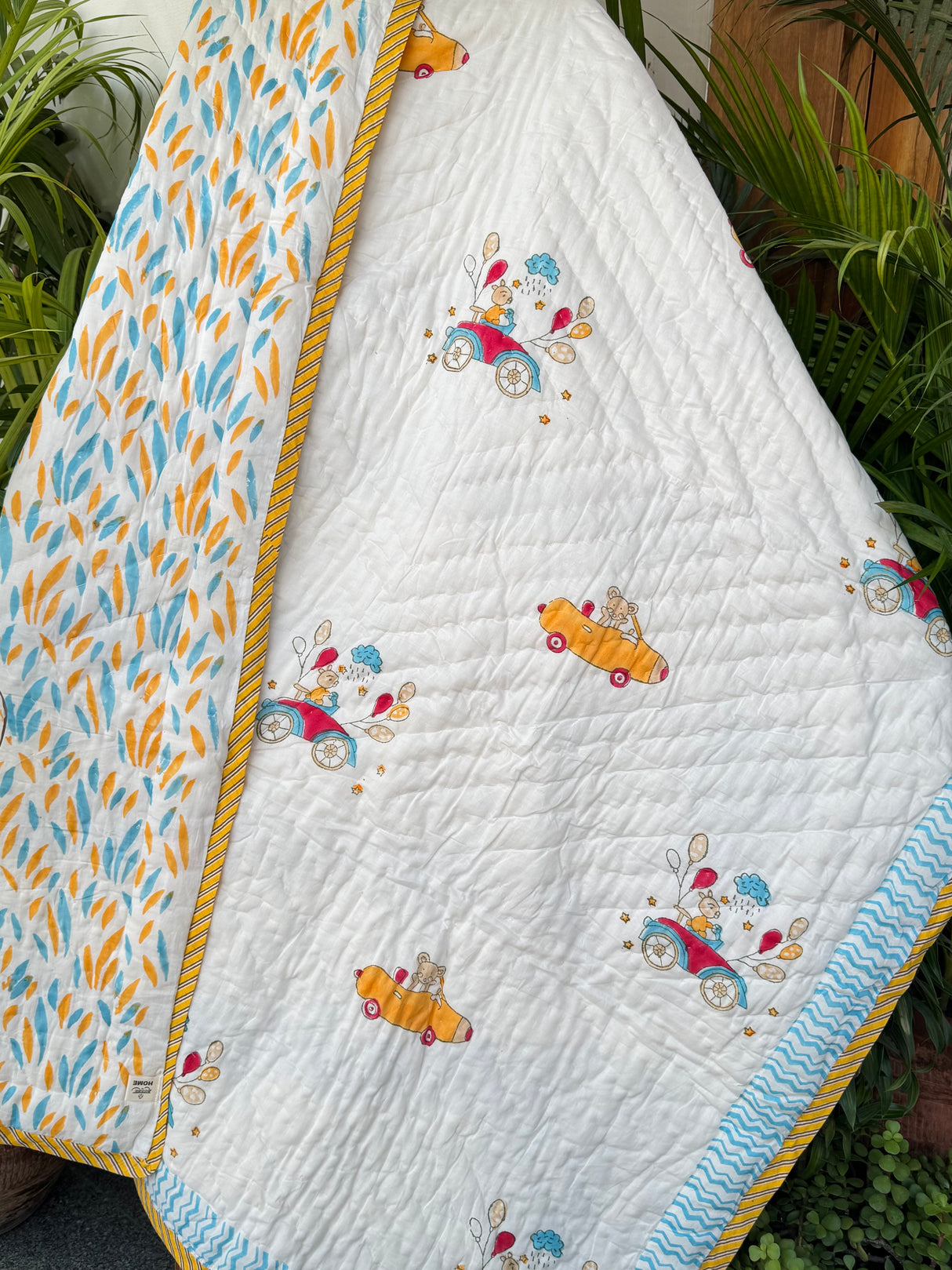 Car Kids Quilt Blockprint