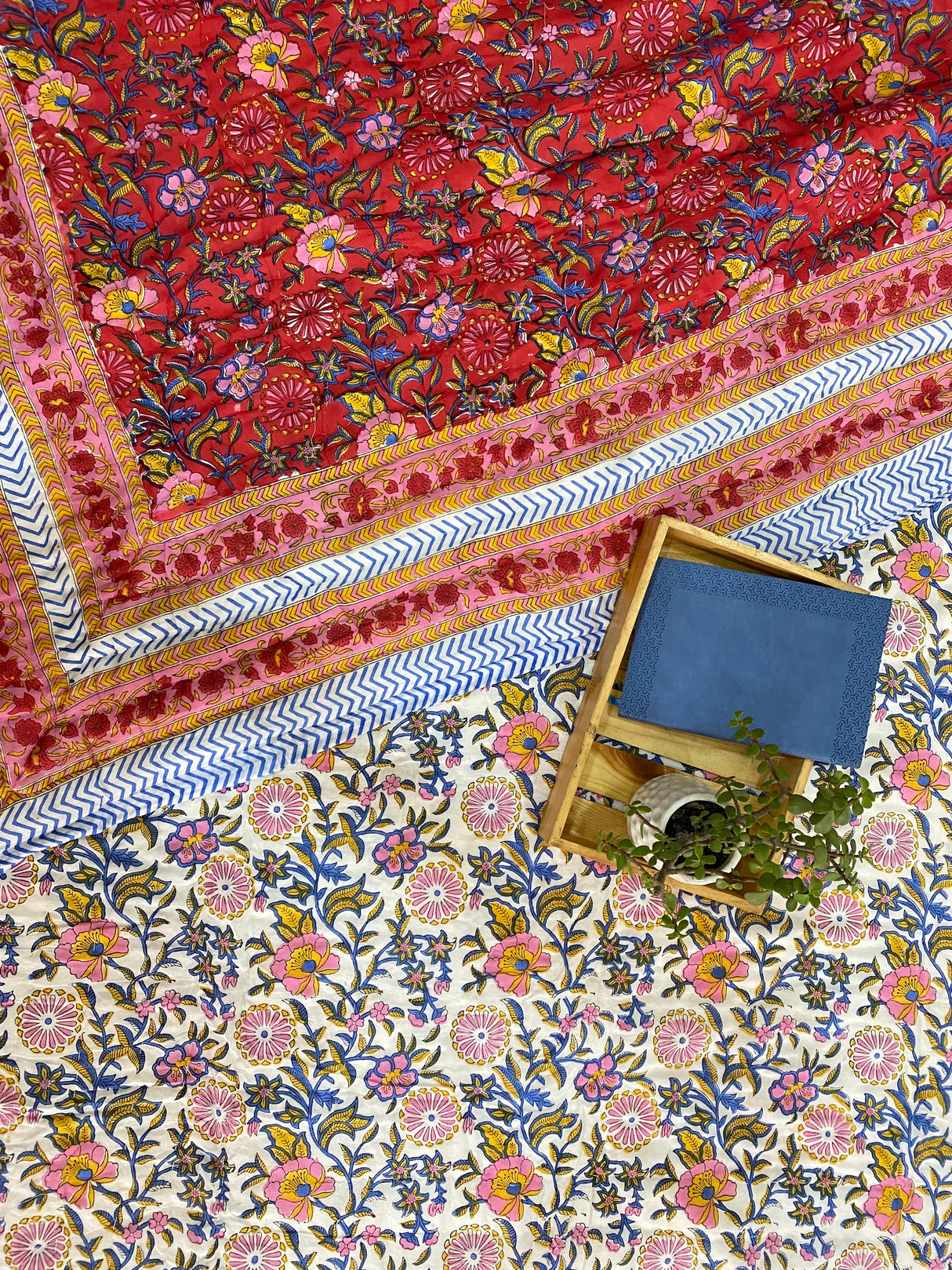 HandBlock Printed Mulmul Reversible Quilt