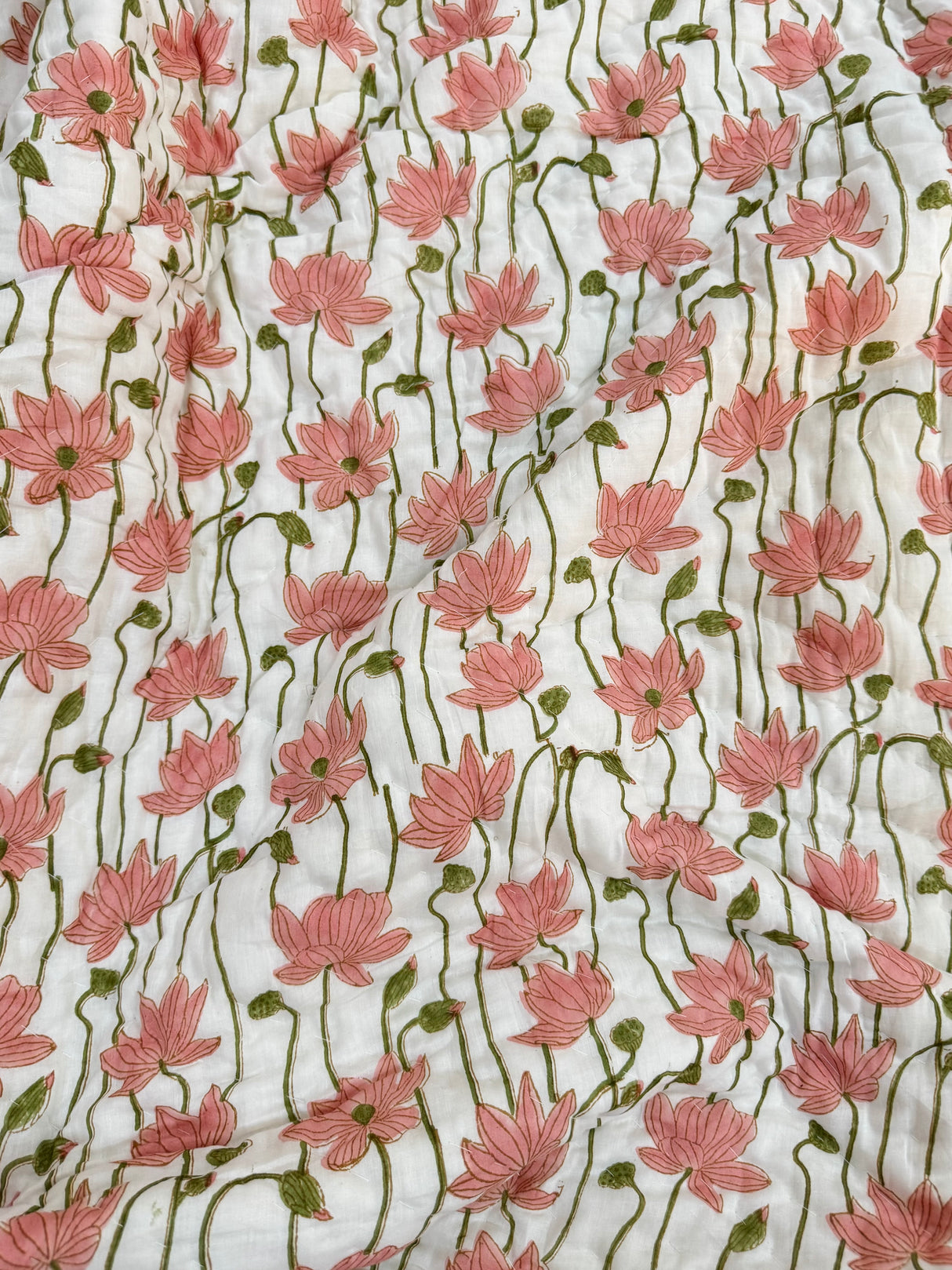 Blockprint Mulmul Reversible Quilt