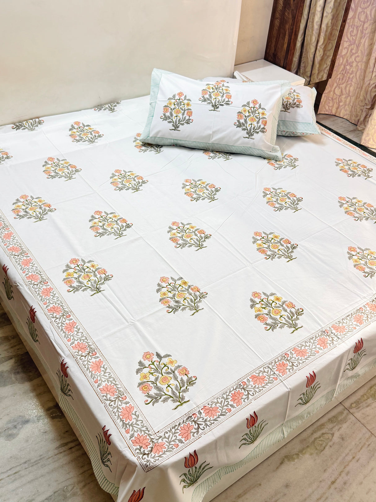 Blockprint Cotton Bedsheet