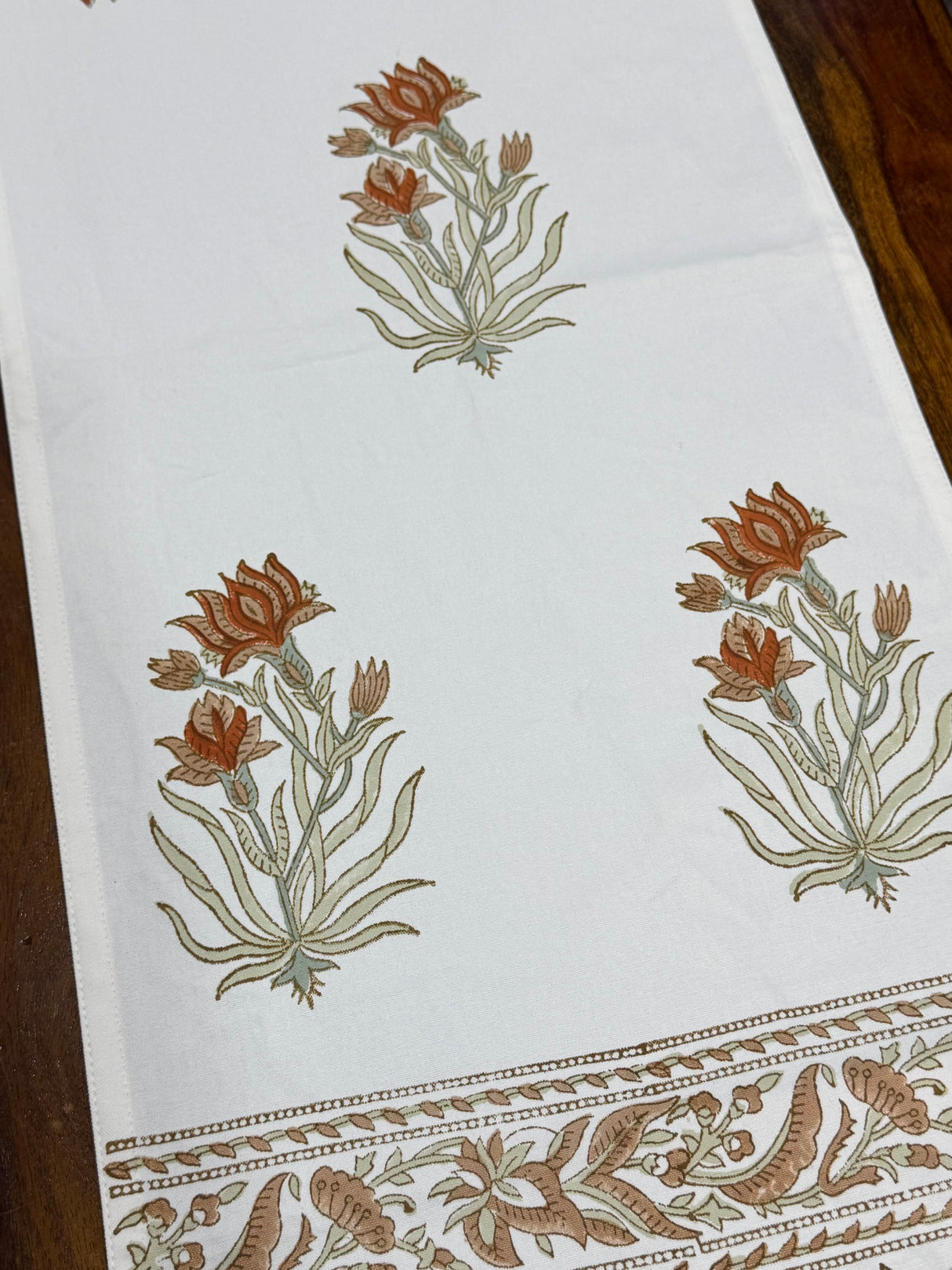 Blockprint Cotton Table Runner