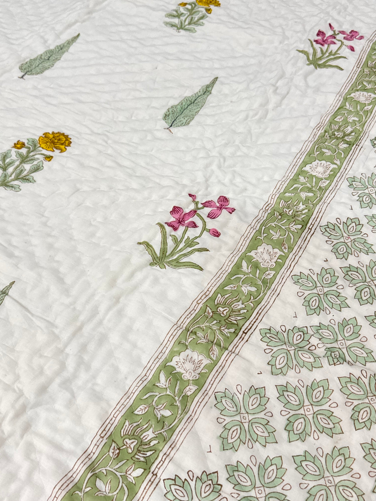 HandBlock Printed Mulmul Reversible Quilt