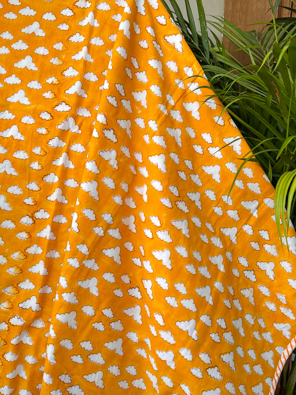 Yellow Hot Air Balloon Layered Kids Blanket