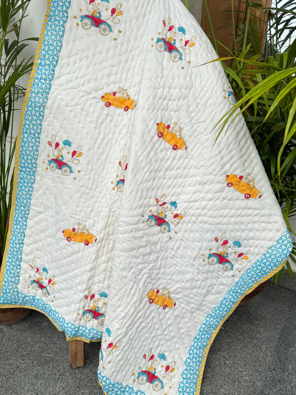 Car Kids Quilt Blockprint