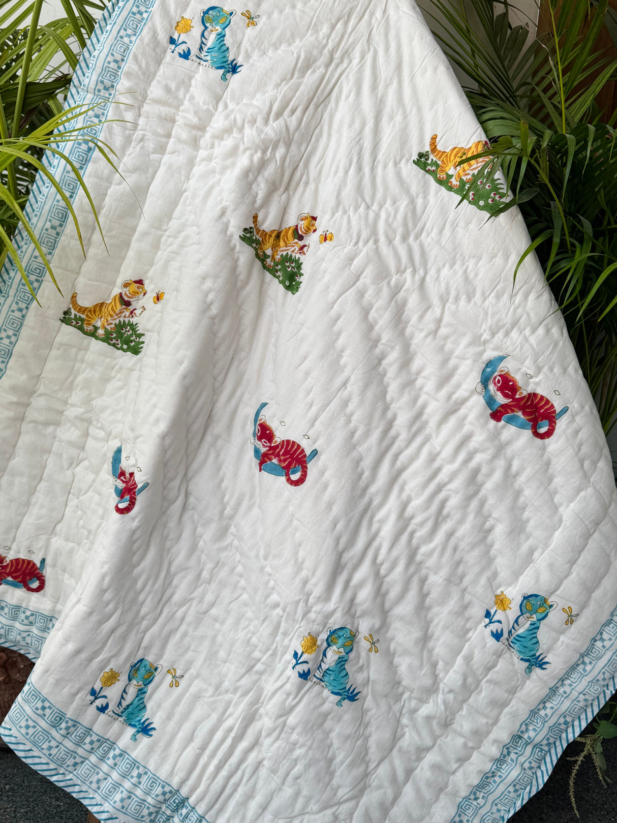 Blue Tiger Quilt Blockprint Quilt