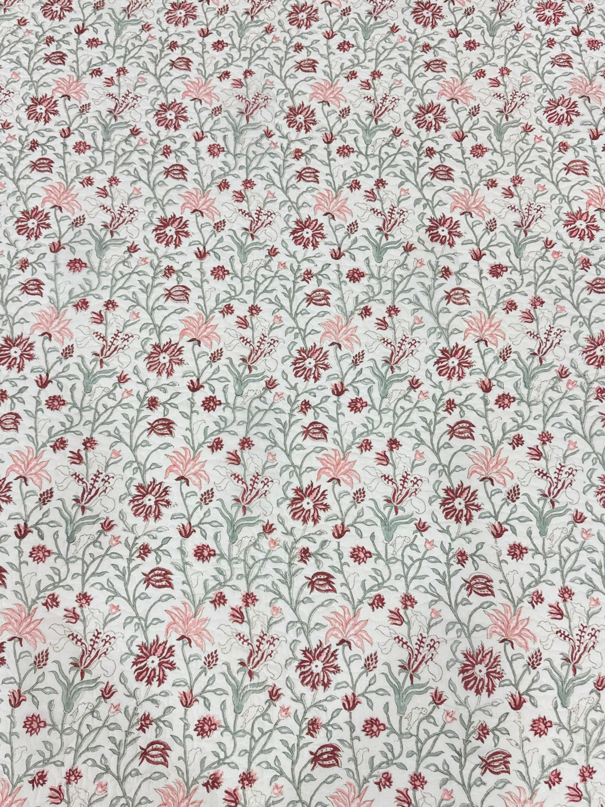 KING Size Quilted Blockprint REVERSIBLE Mulmul Bedcover (108*108 inches)