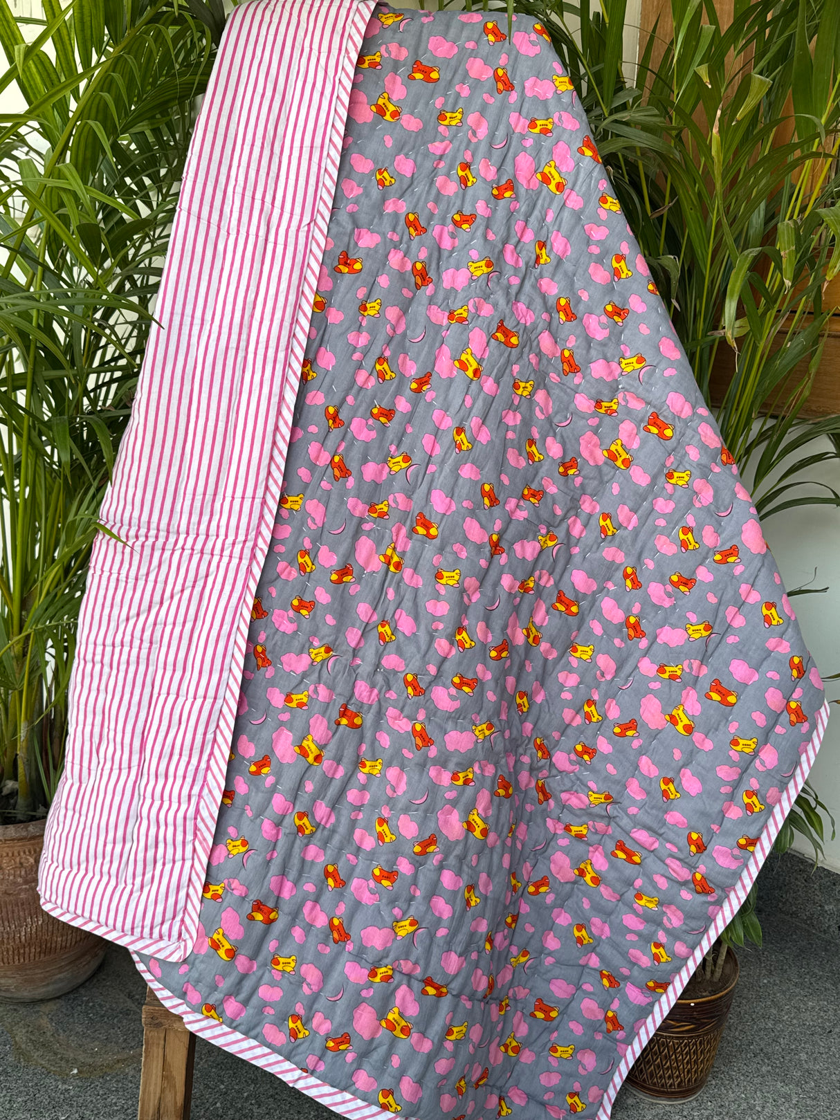 Space Theme Kids Quilt Handblock