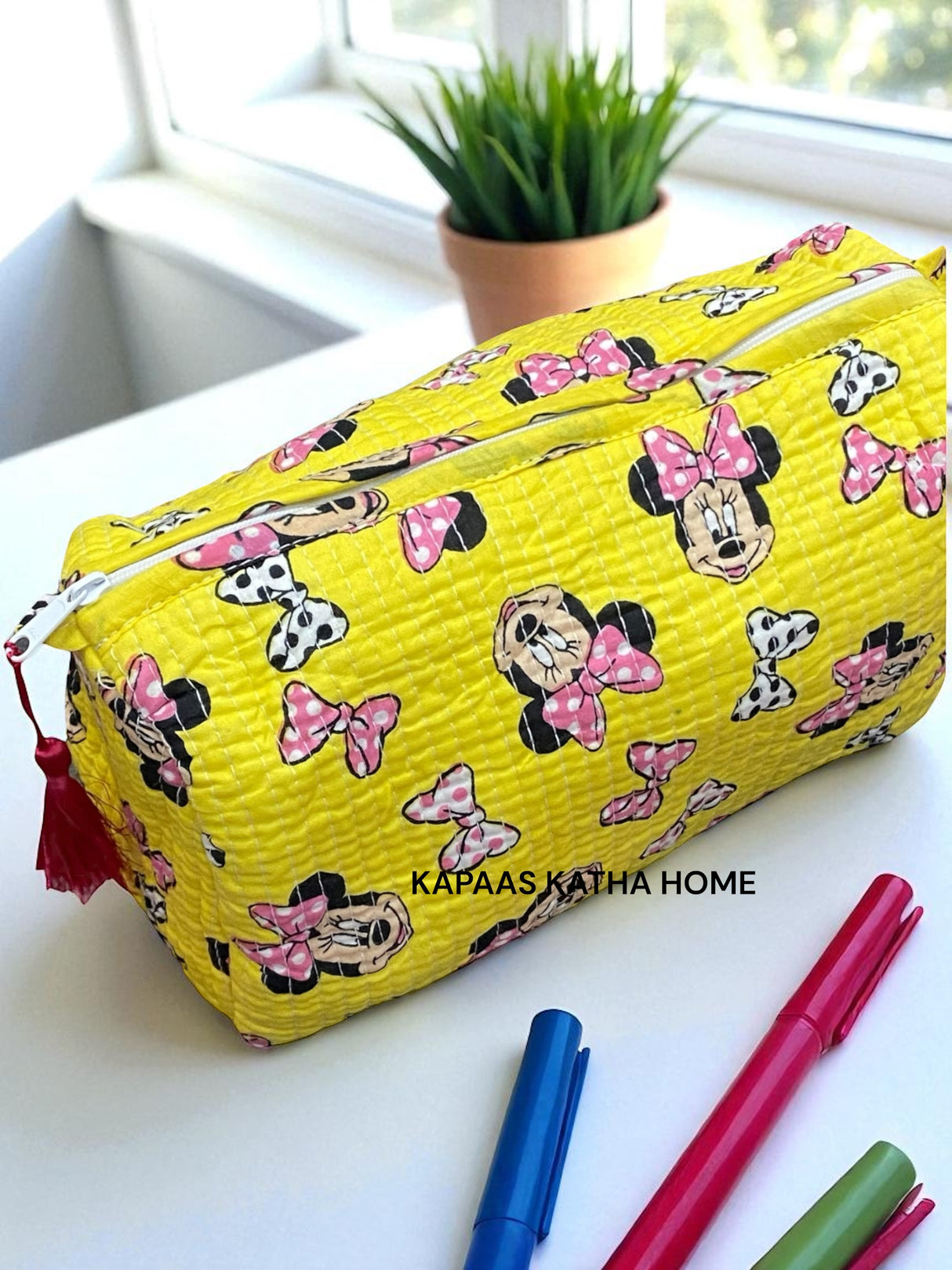 Yellow Minnie Mouse LARGE Pouch