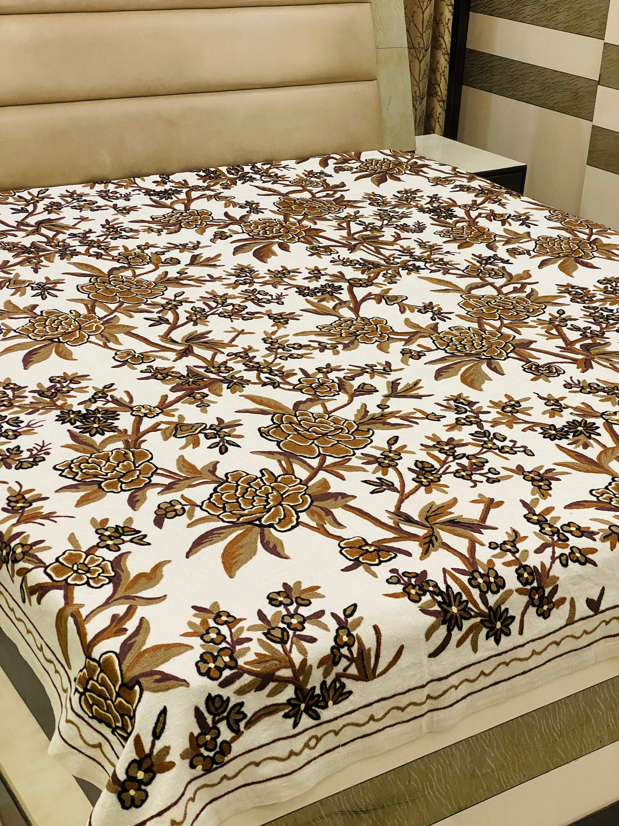 Kashmiri Embroidery Cotton Bedcover