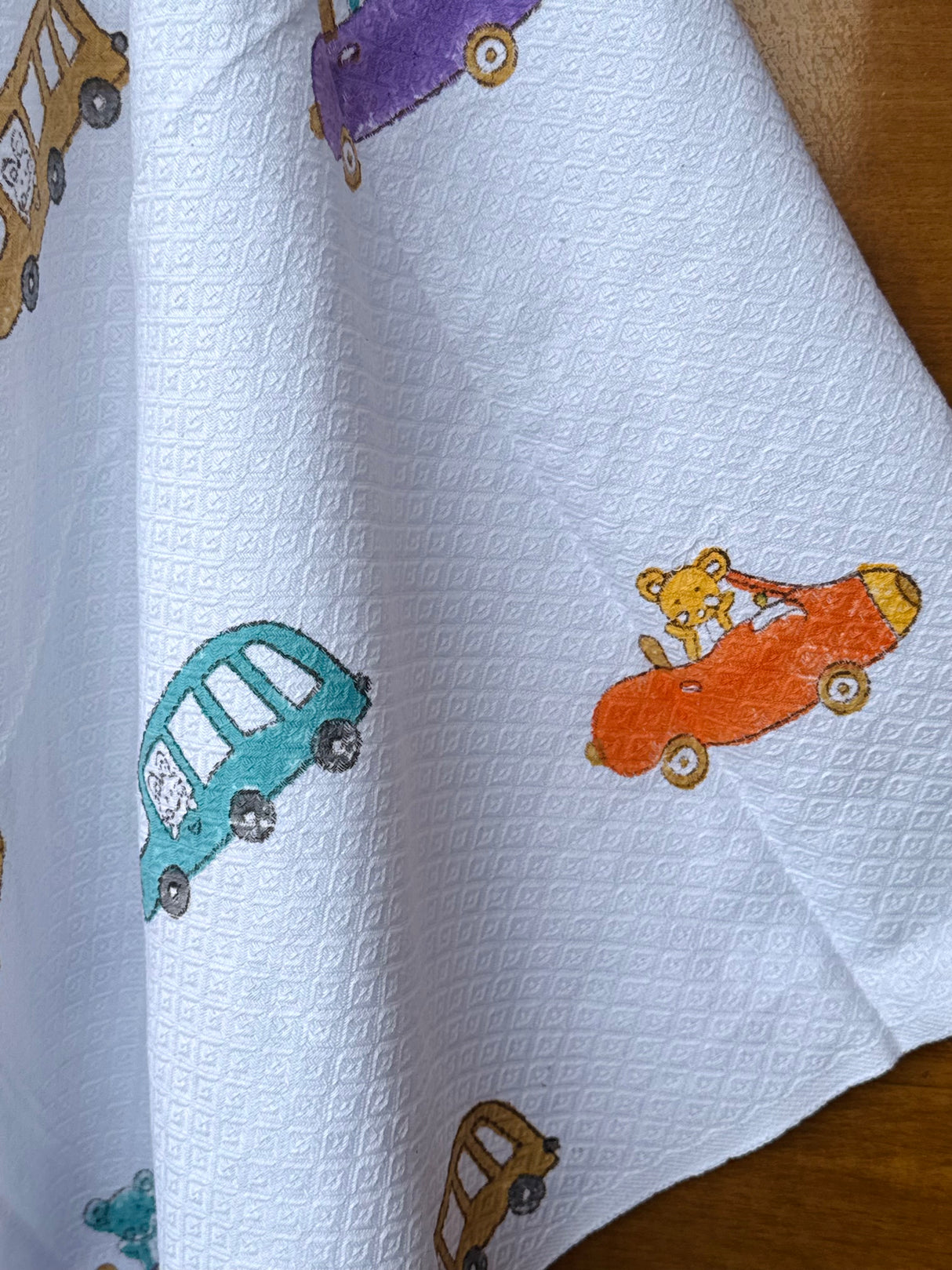 Cute Cars Blockprint Kids Towel – Cotton Jacquard Weave