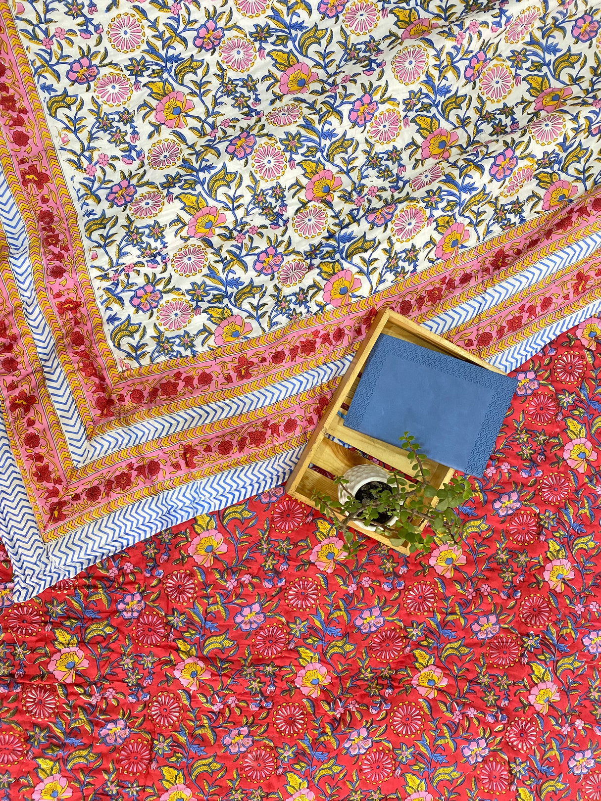 HandBlock Printed Mulmul Reversible Quilt