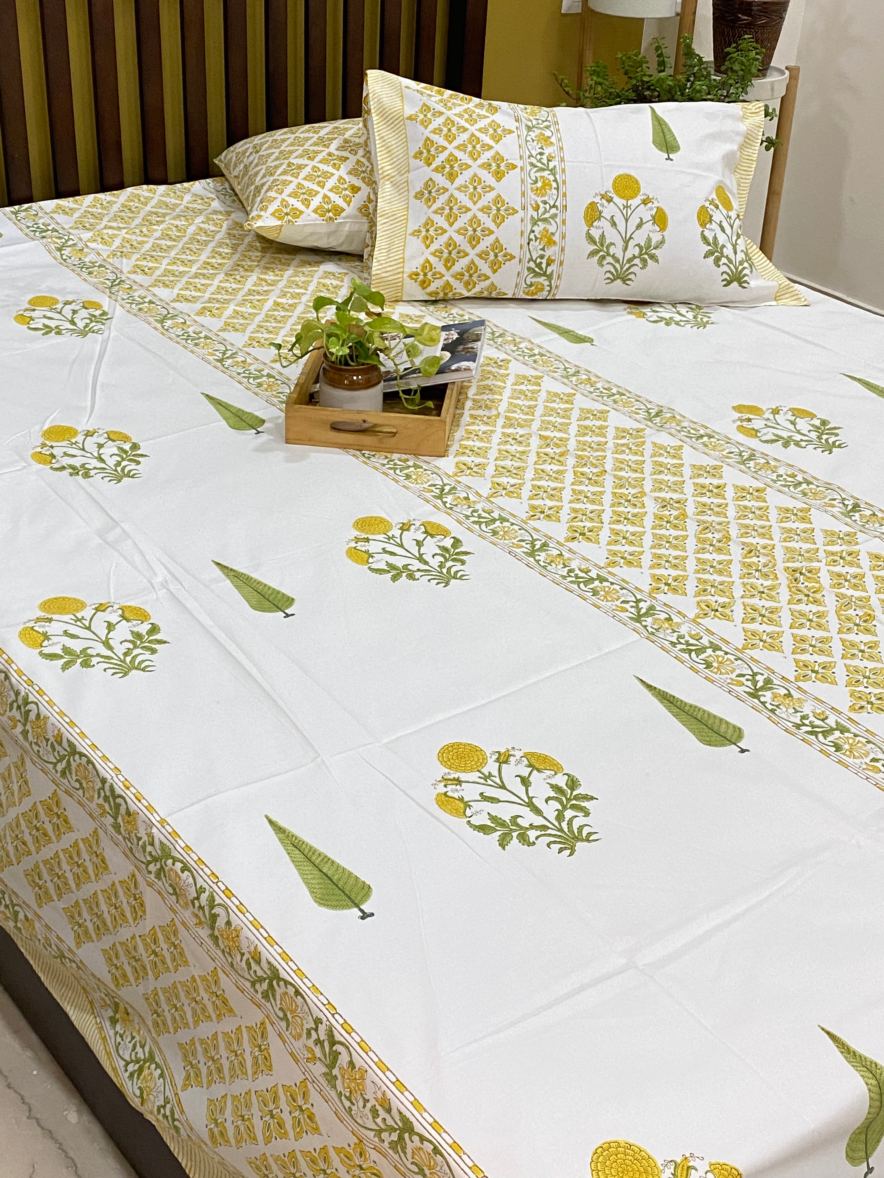 Blockprint Cotton Bedsheet -King Size (108*108 inches)