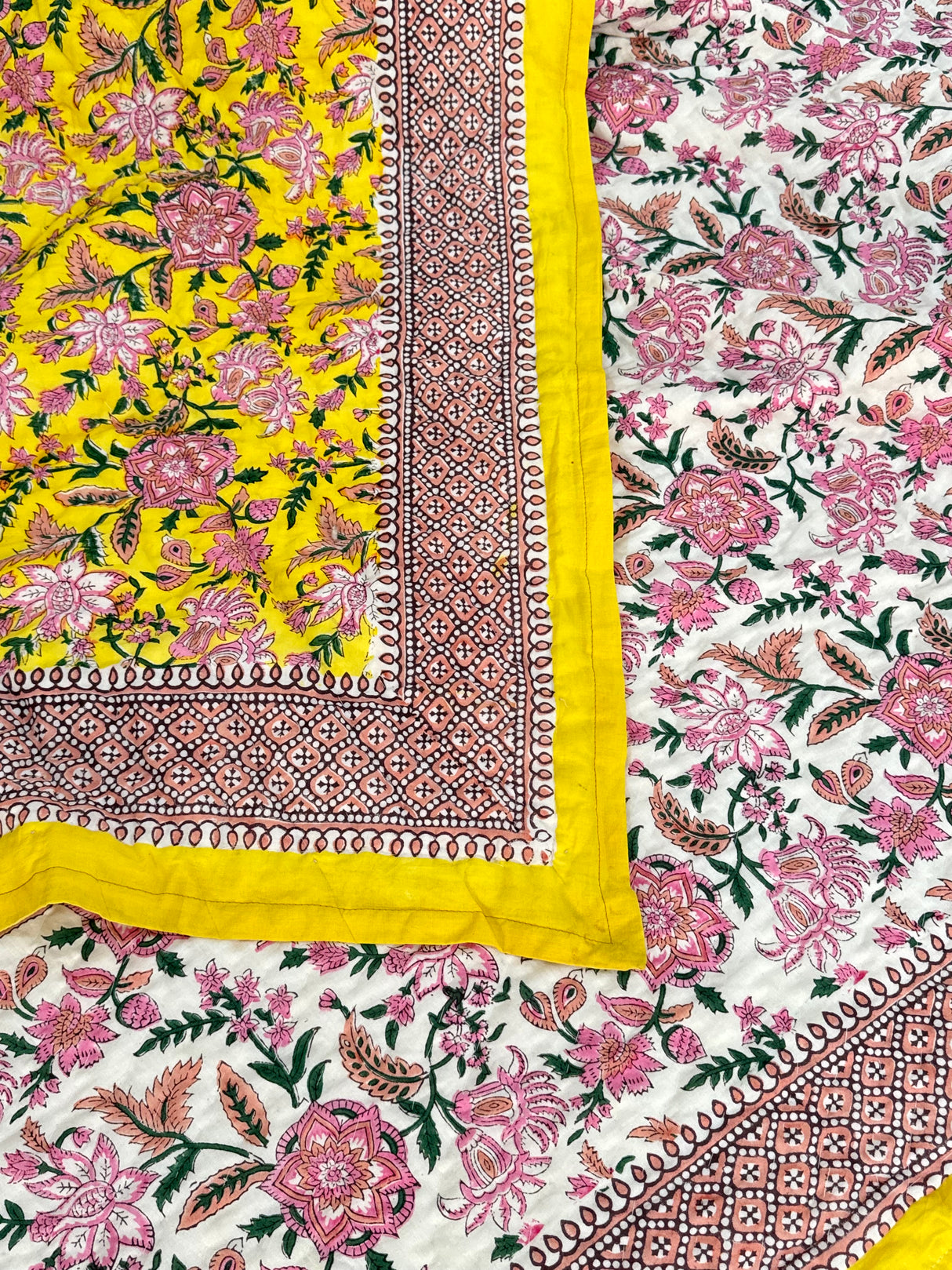 HandBlock Printed Mulmul Reversible Quilt