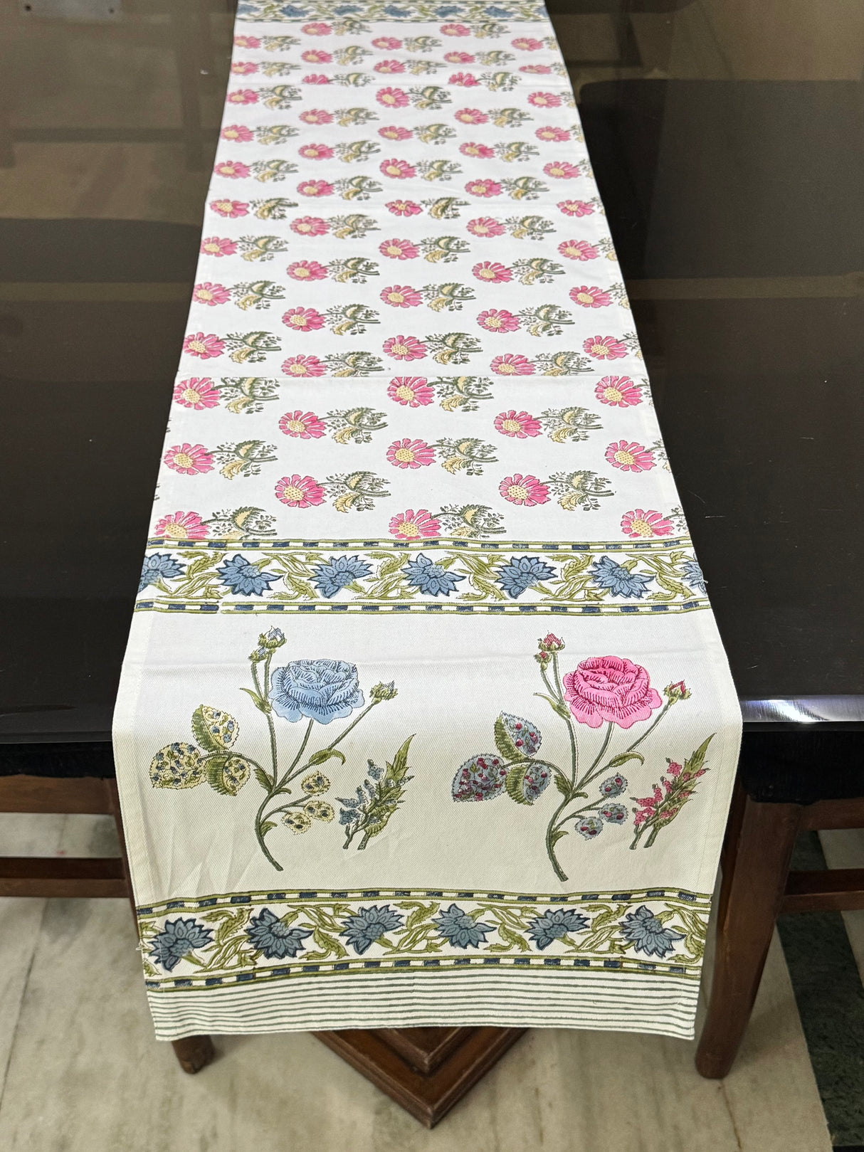 Blockprint Cotton Table Runner