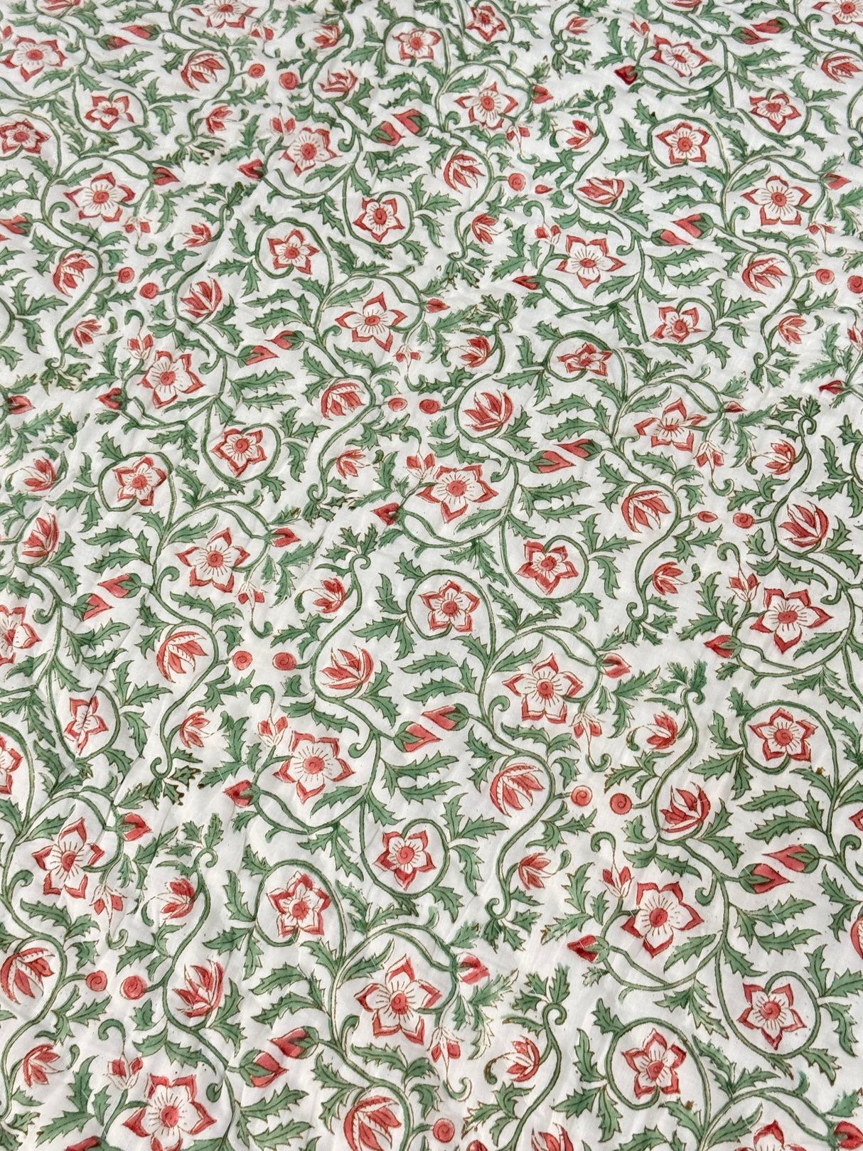 Blockprint Mulmul Reversible Quilt