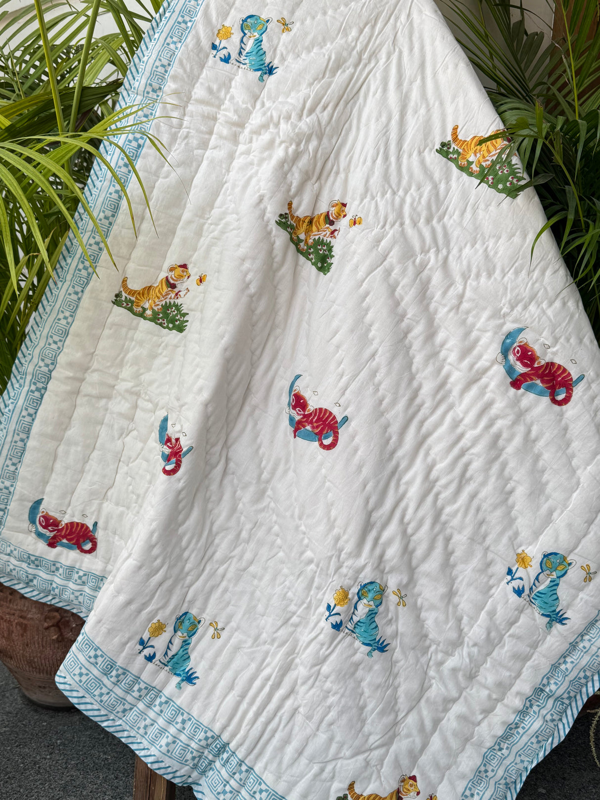 Blue Tiger Quilt Blockprint Quilt