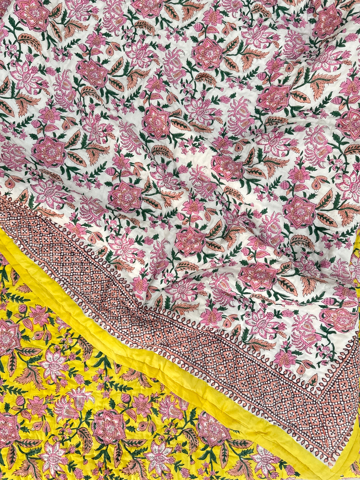 HandBlock Printed Mulmul Reversible Quilt