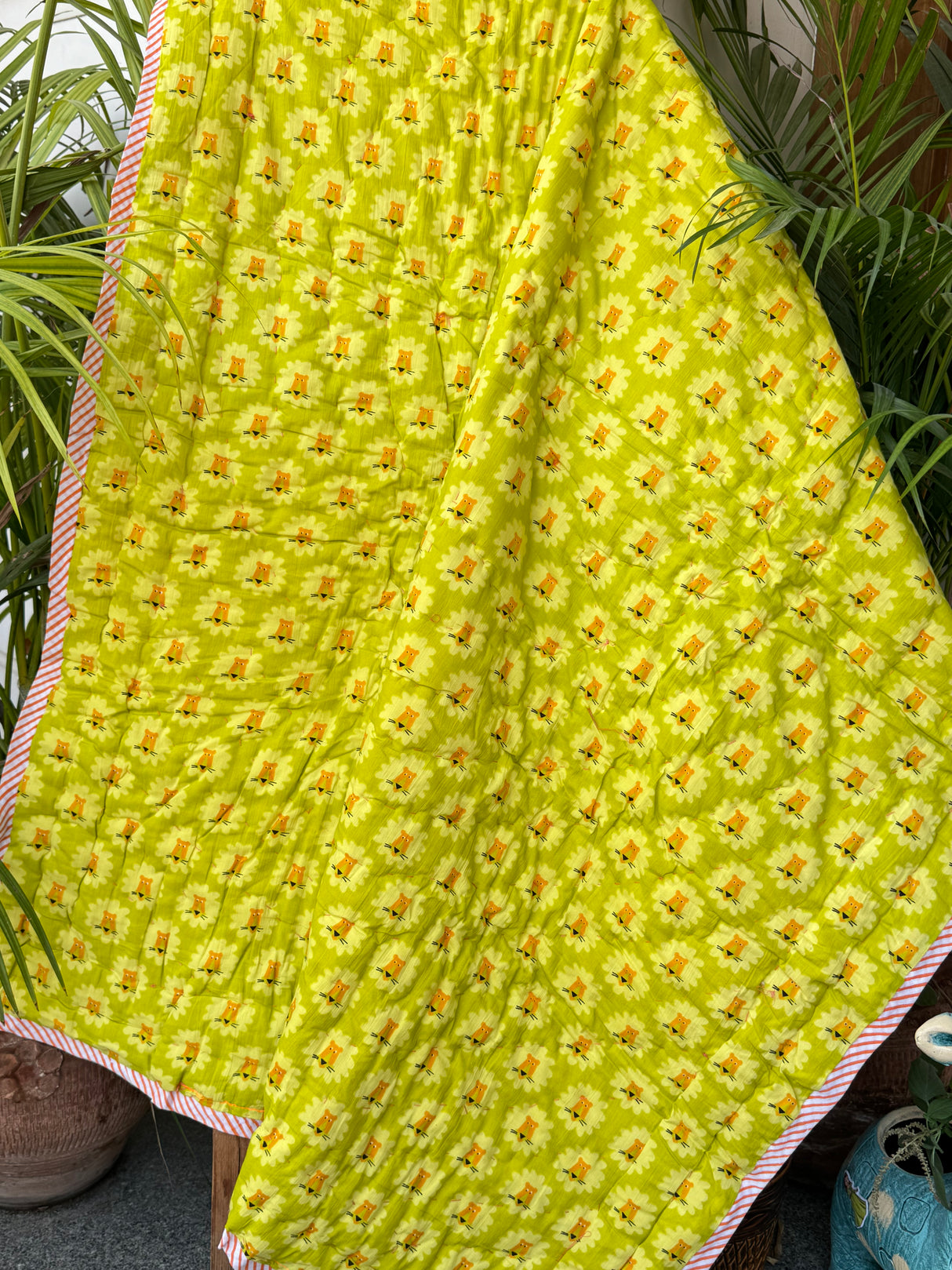 Fish Lion Print Kids Quilt in Soft Cotton