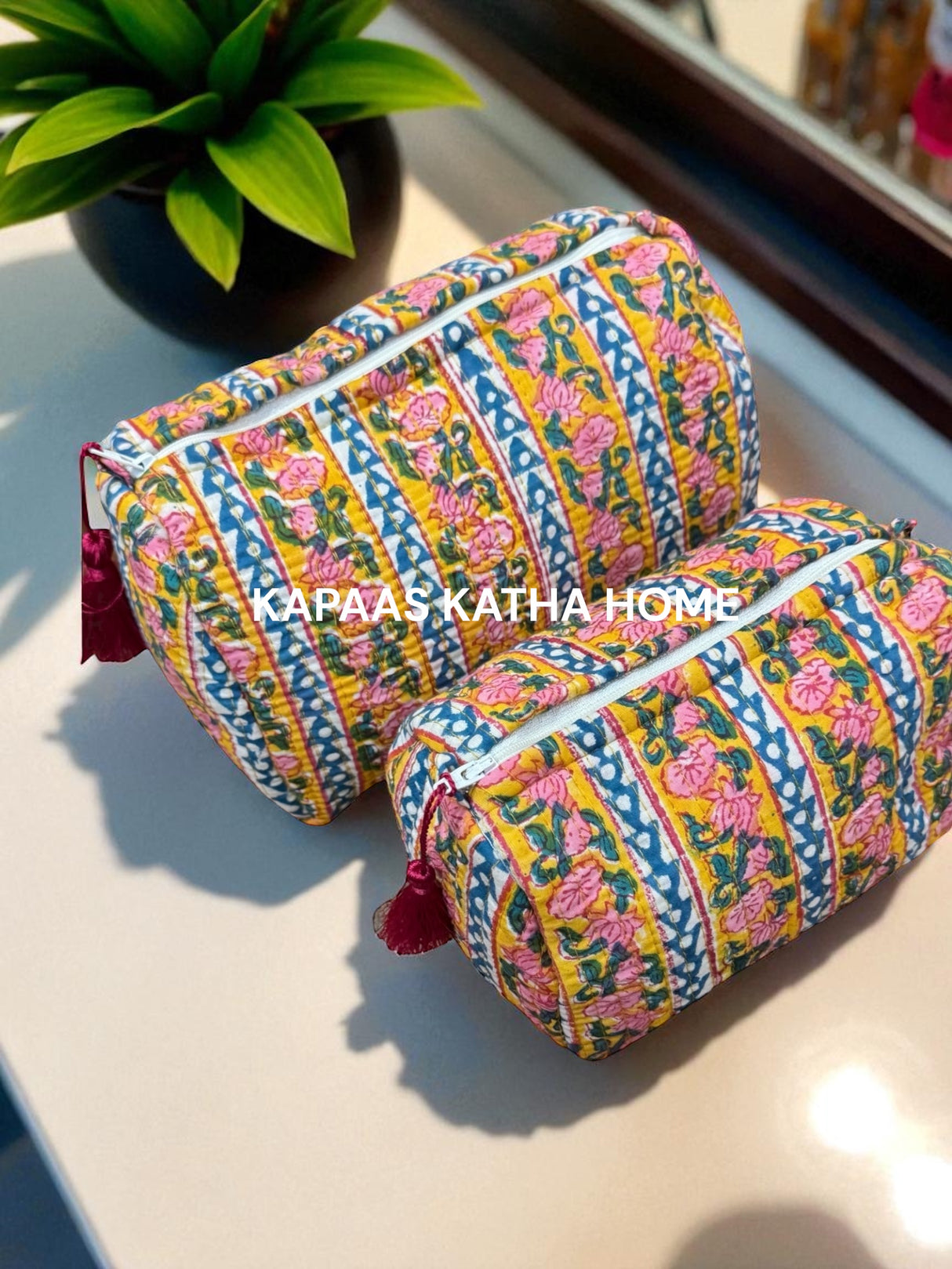 Mustard Set of 2 Pouches (medium and small)