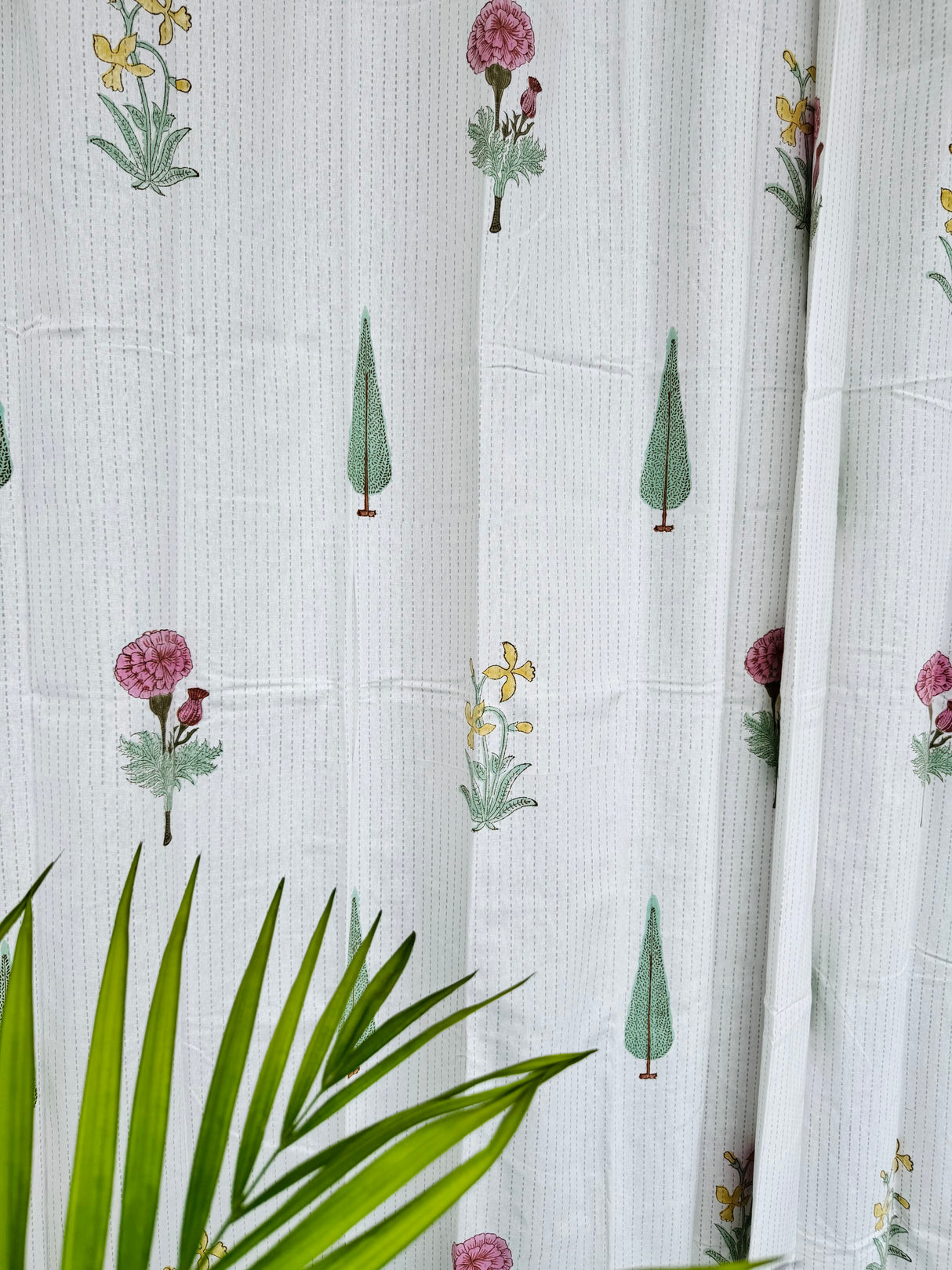 Charming Motifs Blockprint Cotton Curtain