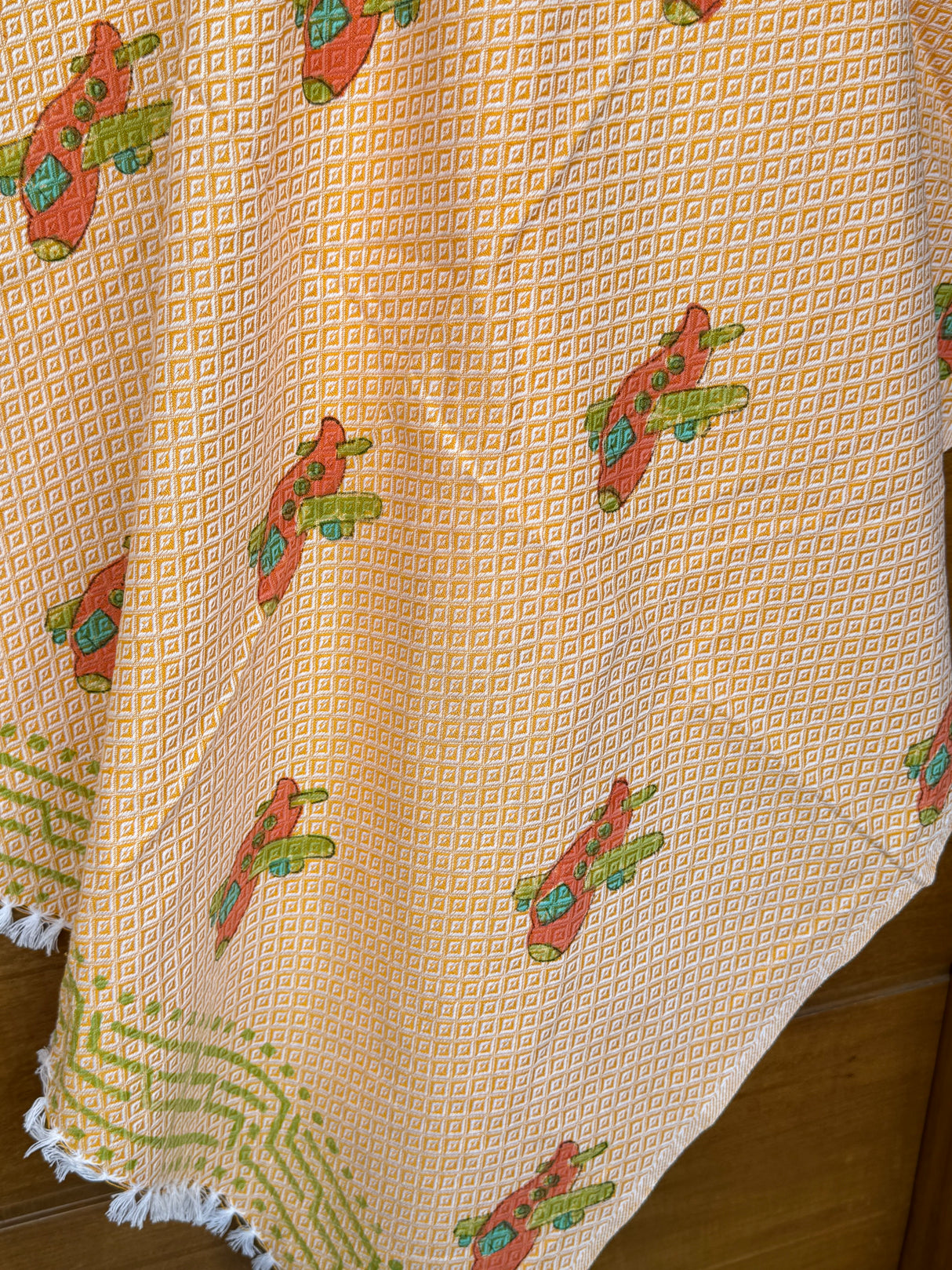 Aeroplane Blockprint Kids Towel – Cotton Jacquard Weave