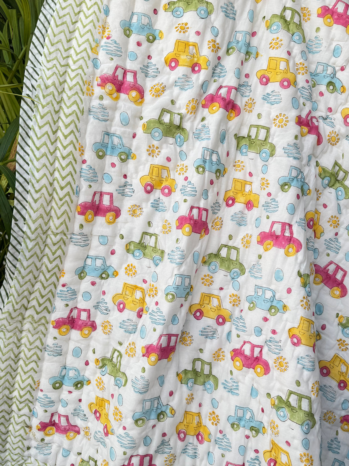 Car Racing Blockprint Kids Quilt