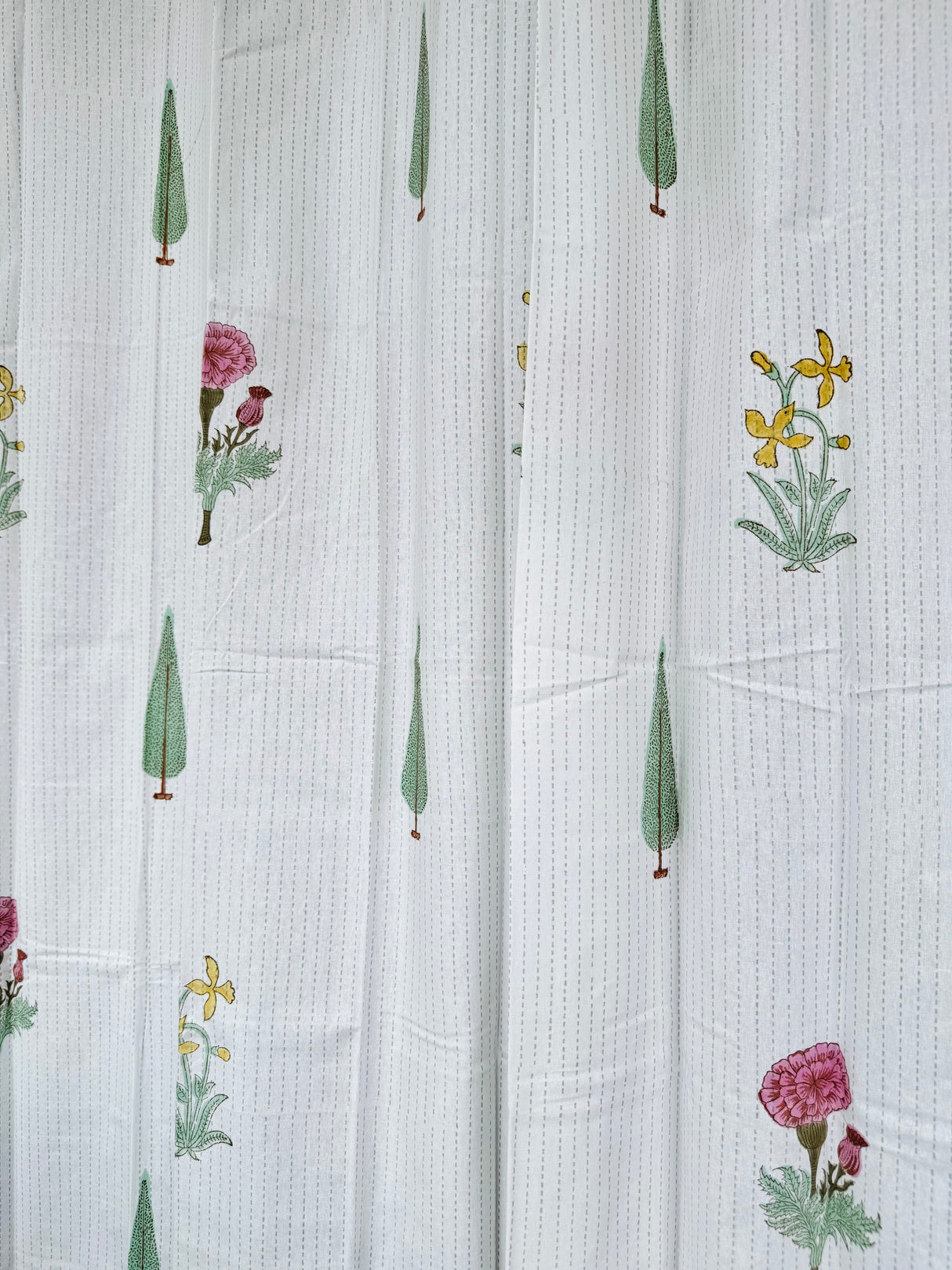 Charming Motifs Blockprint Cotton Curtain