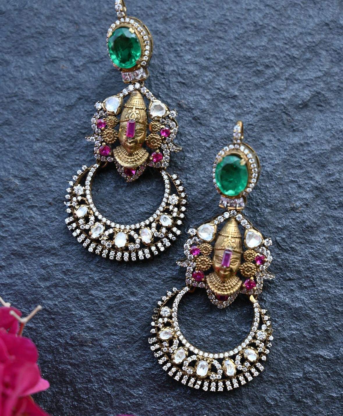 Victorian Style Vishu Theme Handcrafted 92.5 Silver Earrings
