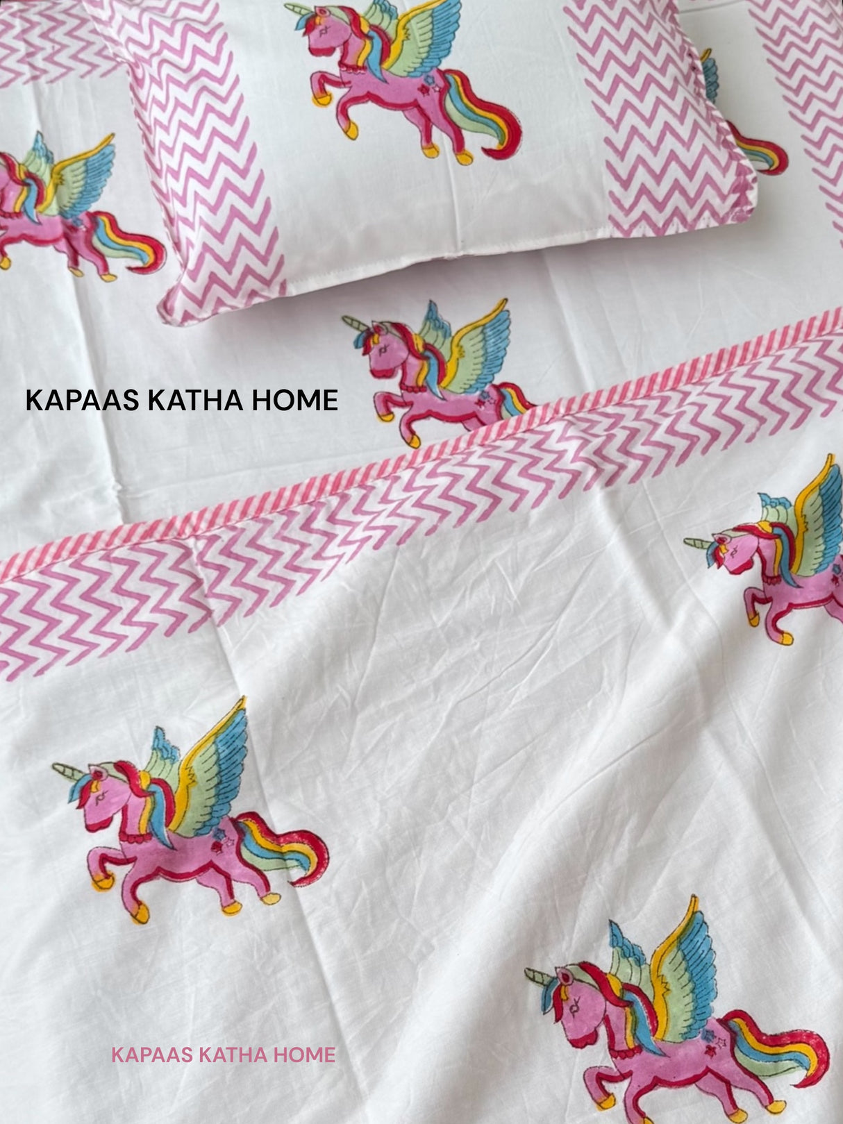 Unicorn- Baby Cot Bedding (cot sheet, dohar, pillowcase)