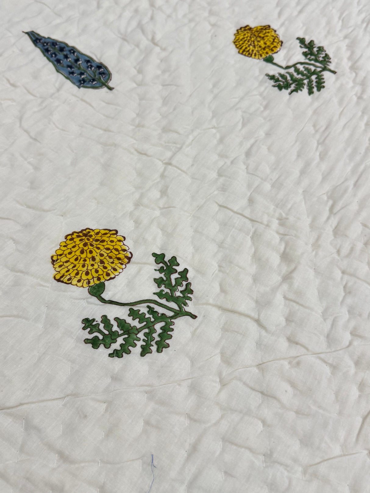 Blockprint Mulmul Reversible Quilt