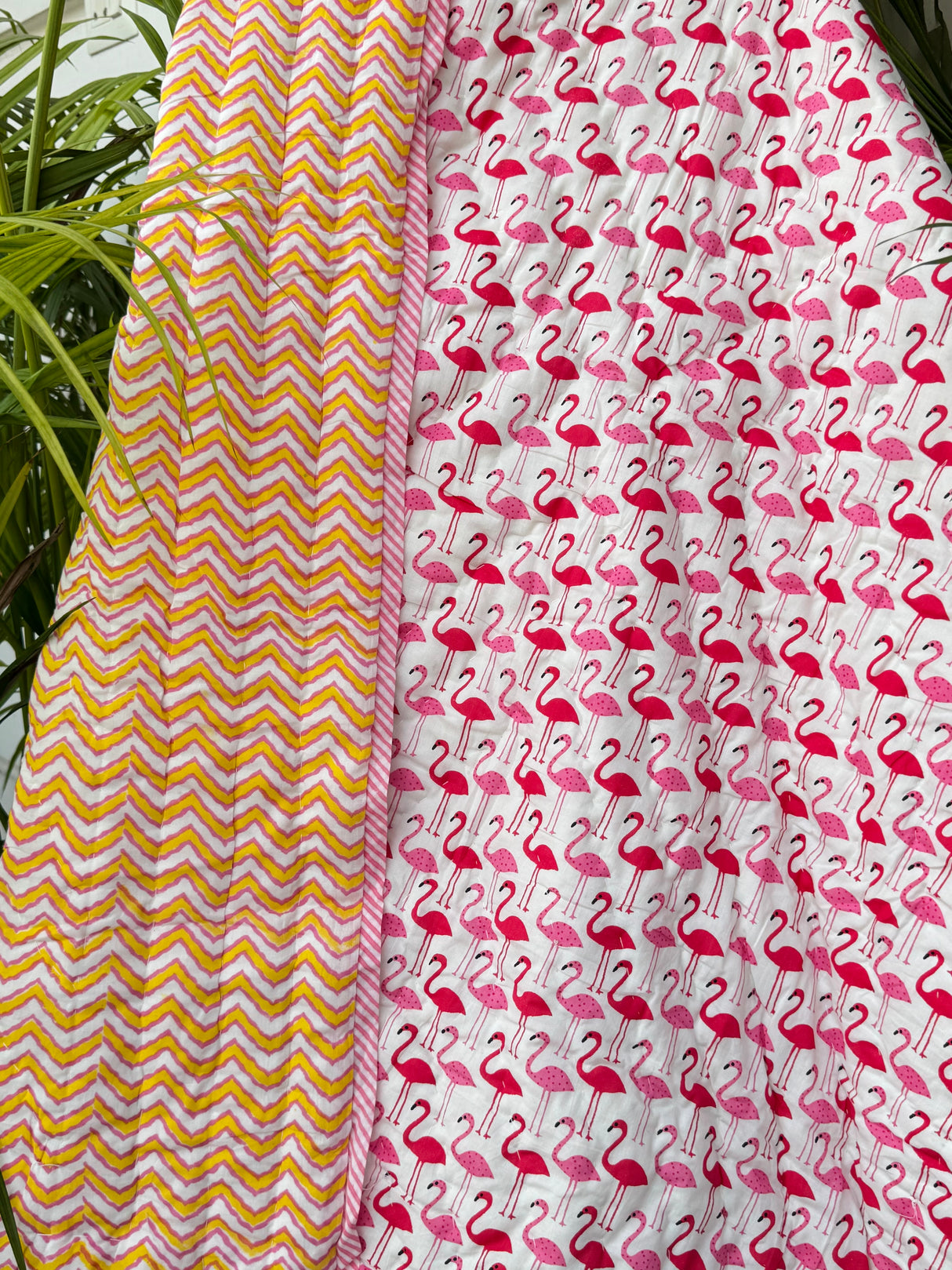 Pink Red Flamingo Kids Quilt