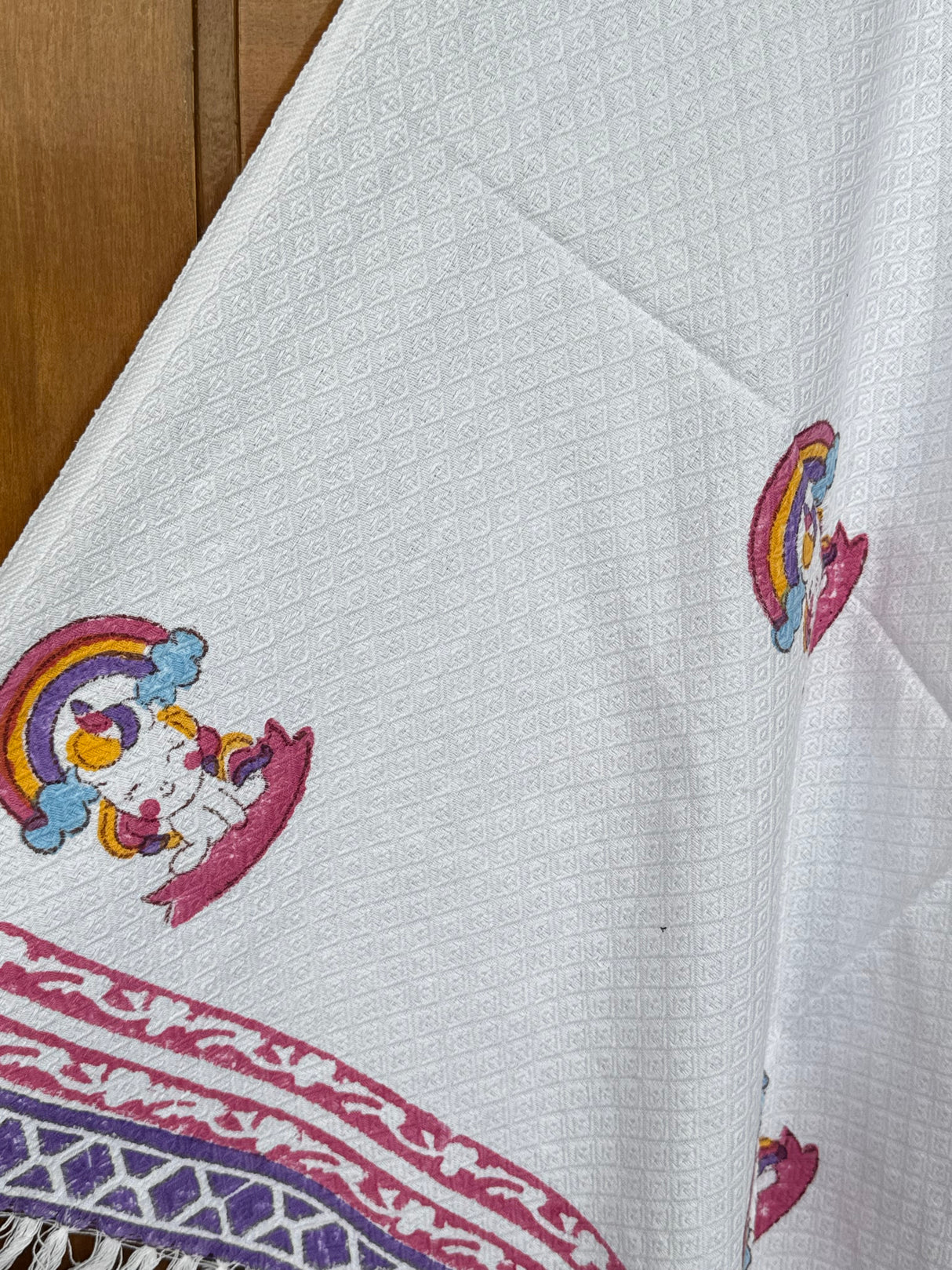 Unicorn Blockprint Kids Towel – Cotton Jacquard Weave