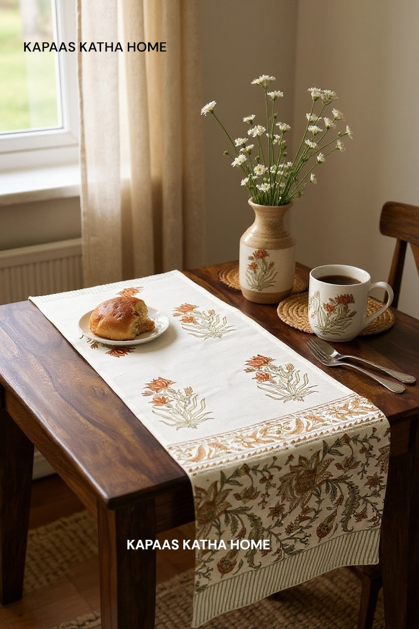 Blockprint Cotton Table Runner