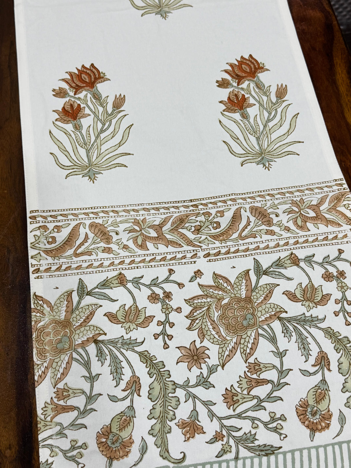 Blockprint Cotton Table Runner