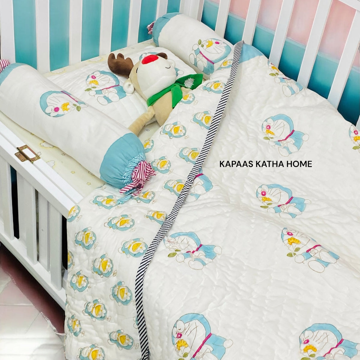 Doraemon- Baby Cot Bedding (quilt, pillow, bolsters)