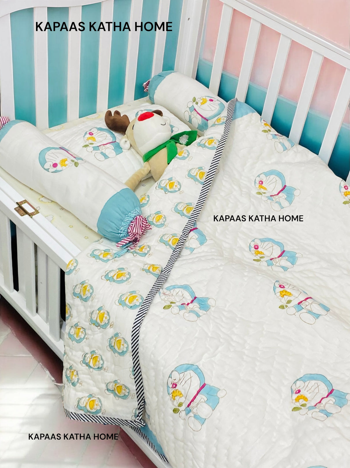 Doraemon- Baby Cot Bedding (quilt, pillow, bolsters)