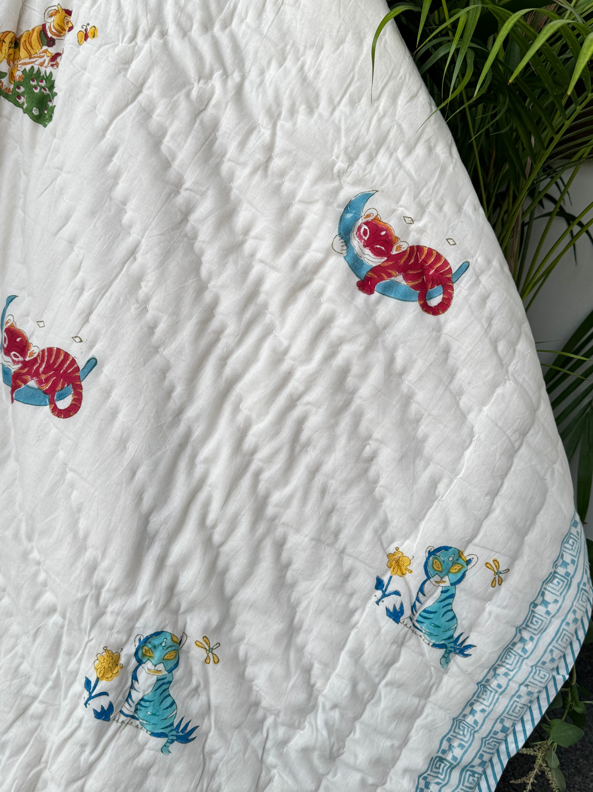 Blue Tiger Quilt Blockprint Quilt